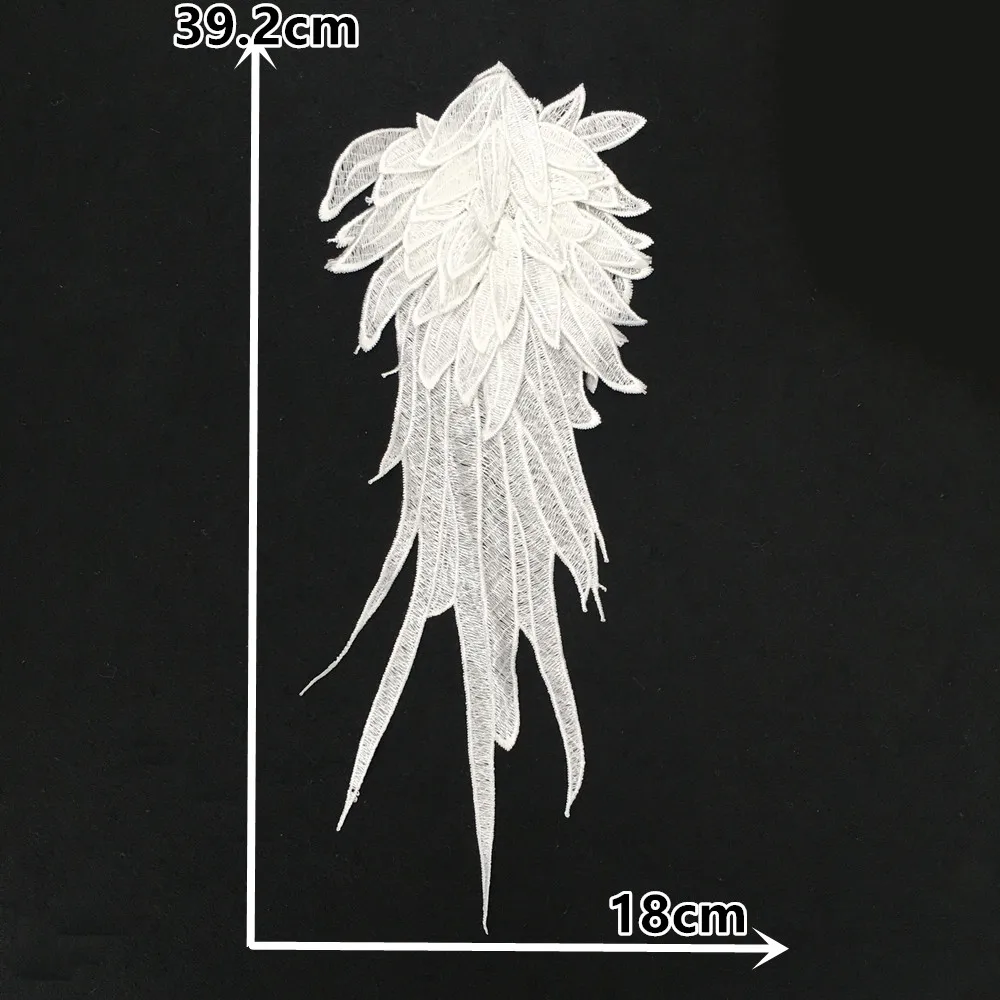 black and white embroidered polyester wings hollowed out lace DIY sewing decorative clothing accessories