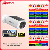 ANRAN 5MP Solar Camera Outdoor Wireless 2.4G WIFI Camera Built-in Battery Home Security Camera Color Night Vision Can't Add NVR