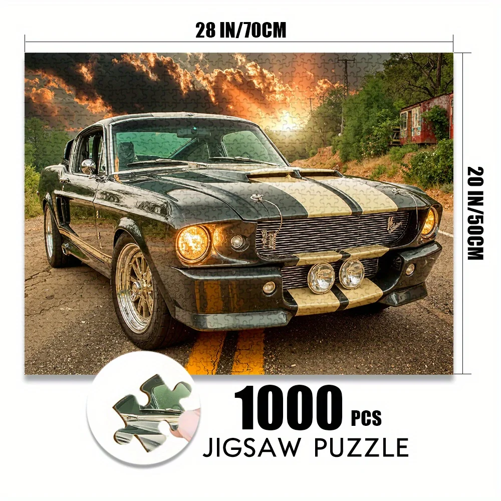 จิ๊กซอว์สำหรับผู้ใหญ่ 1000 ชิ้น ขนาดใหญ่ 27.56x19.69 นิ้ว สไตล์วินเทจ ลายกล้ามเนื้อแนวสตรีท  จิ๊กซอว์กระดาษ 500 ชิ้น เกมสร้างสรรค์ DIY