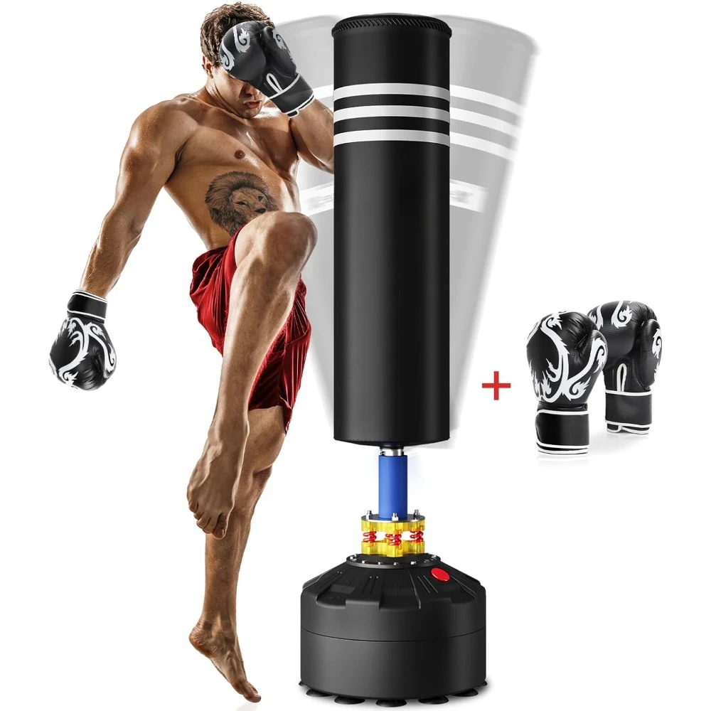 Punching Bag 69''- 182lb Heavy Boxing Bag With Stand for Adult Youth - Men Standing Boxing Punch Bag for Home Gym Workout Sand