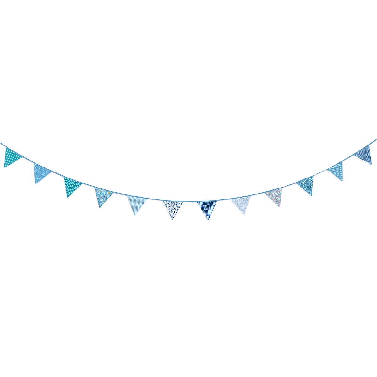 

1 set 1 Set Of 10-Meter Cotton Flag Double Sided Pennant Party Bunting Wedding Decorations For Home Kids Room Halloween Blue