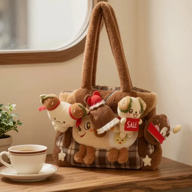 

Jooki Hamburger Plush Shoulder Bag Cute Cartoon Crossbody Bag Niche Versatile Plush Doll Design For Women Birthday Gift