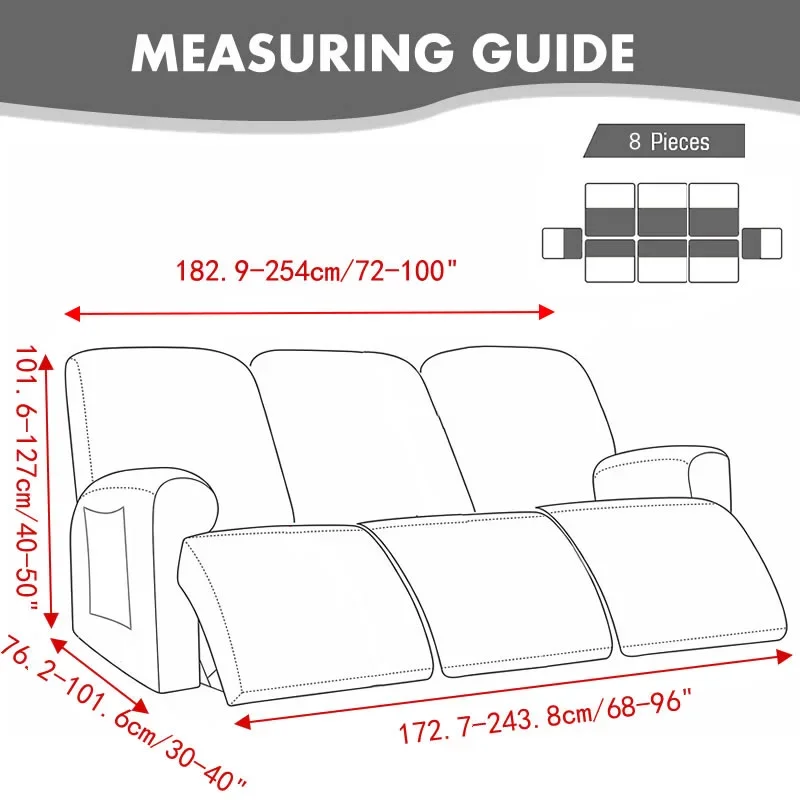 1 2 3 Seater Flower Recliner Sofa Cover for Living Room Elastic Reclining Chair Cover  Armchair Protector Slipcovers