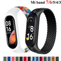 Nylon Braided Watchband for xiaomi Mi band 4 3 Strap Solo Loop NFC Watch Bracelet Women Smartband Gift Belt Correa Mi band 5 6 7