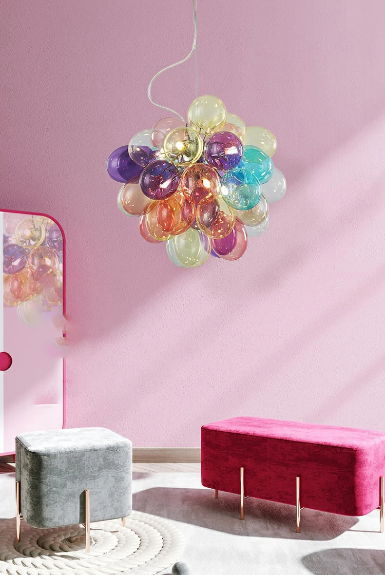 Romantic Pendant Light E14 G9 Bulb Purple Blue Green Yellow