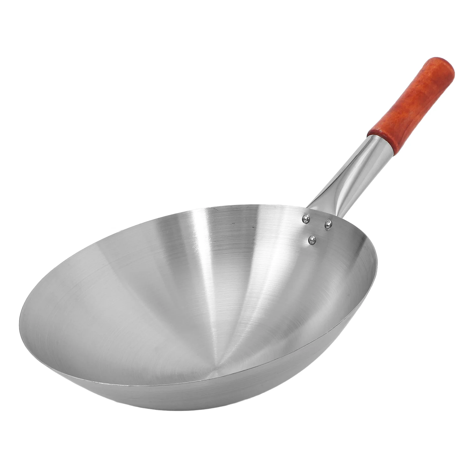 

Stainless Steel Wok Woks Pan for Gas Stove Stir Fry Griddle Induction Flat Skillet with Handles Chinese Frying Electric