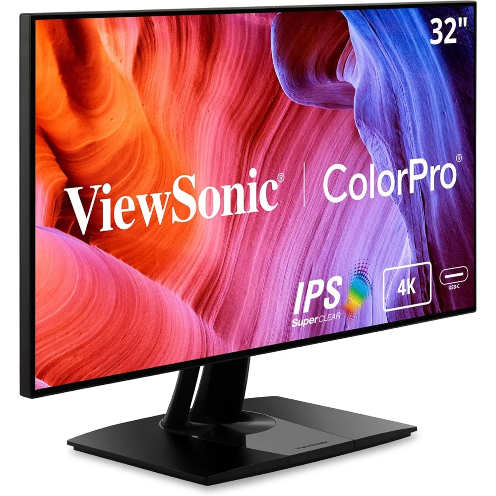 VP3268a-4K 32 Inch 4K UHD IPS Monitor with Advanced Ergonomics, 100% sRGB Rec 709,