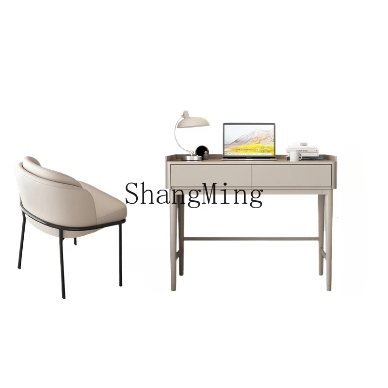 

YQ Modern Bedroom Living Room Simple Solid Wood Countertop Desk Modern Study Bedside Home Table