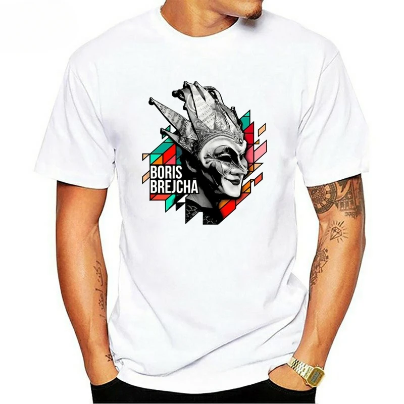 New BORIS BREJCHA Mask High-tech minimalist tech music print pattern Personality Street Hip Hop Men women universal T-shirt