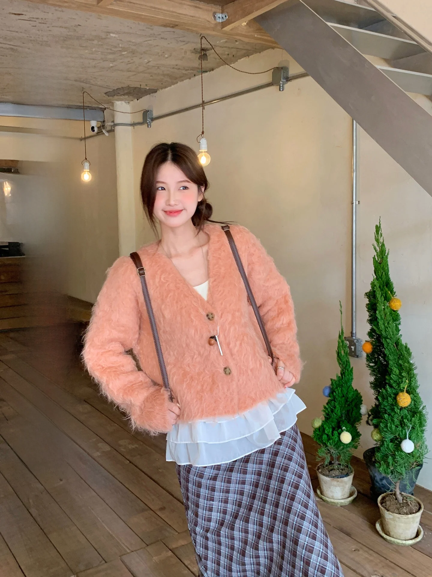 

Soft Plu Feeling V-Ne Knitted Sweater Coat Women's Loose Casual Sle Comfortable Long Sve Top by CHEESEBUNNY