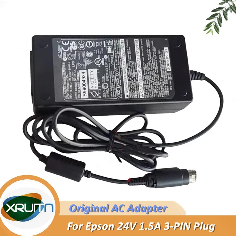 Original 24V 3-Pin AC Adapter Charger For Epson M235A Thermal Receipt POS Printer DC Power Supply