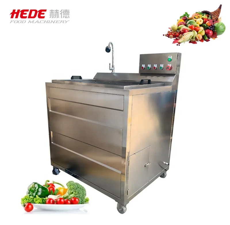 Restaurant Kitchen Small Fruits Cleaner Sink Price Basket Ultrasonic Vegetable Washer Washing Machine