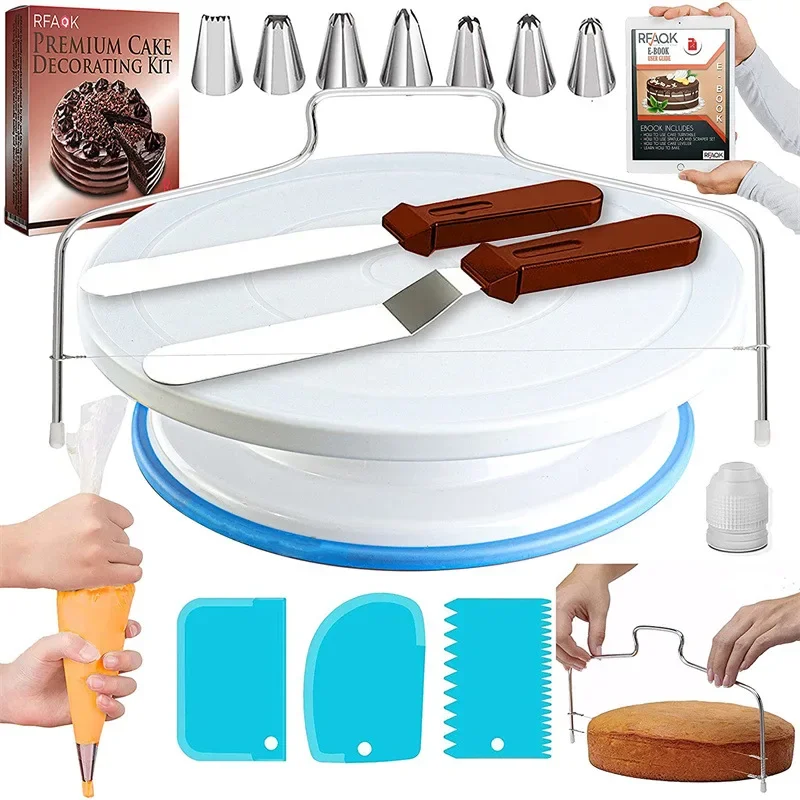 Piping Bags and Tips Set, Baking Cake Decorating Kit with Stainless Steel Tips, Reusable Silicone Pastry Bags, Couplers