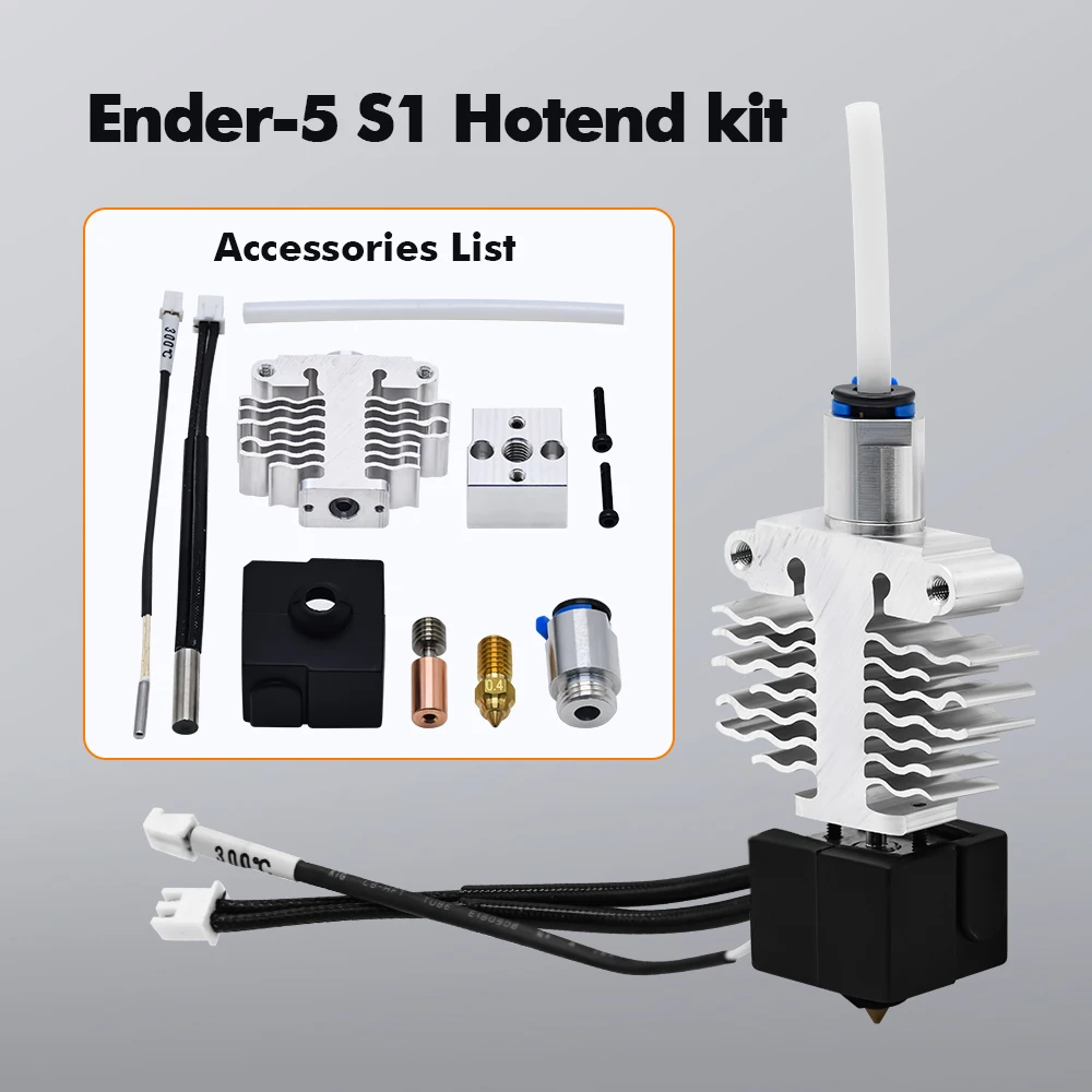 

Creativity Ender 5 S1 Hotend Kit All Metal Titanium Alloy Copper Throat High Temperature Printing Printer J-Head Hot End