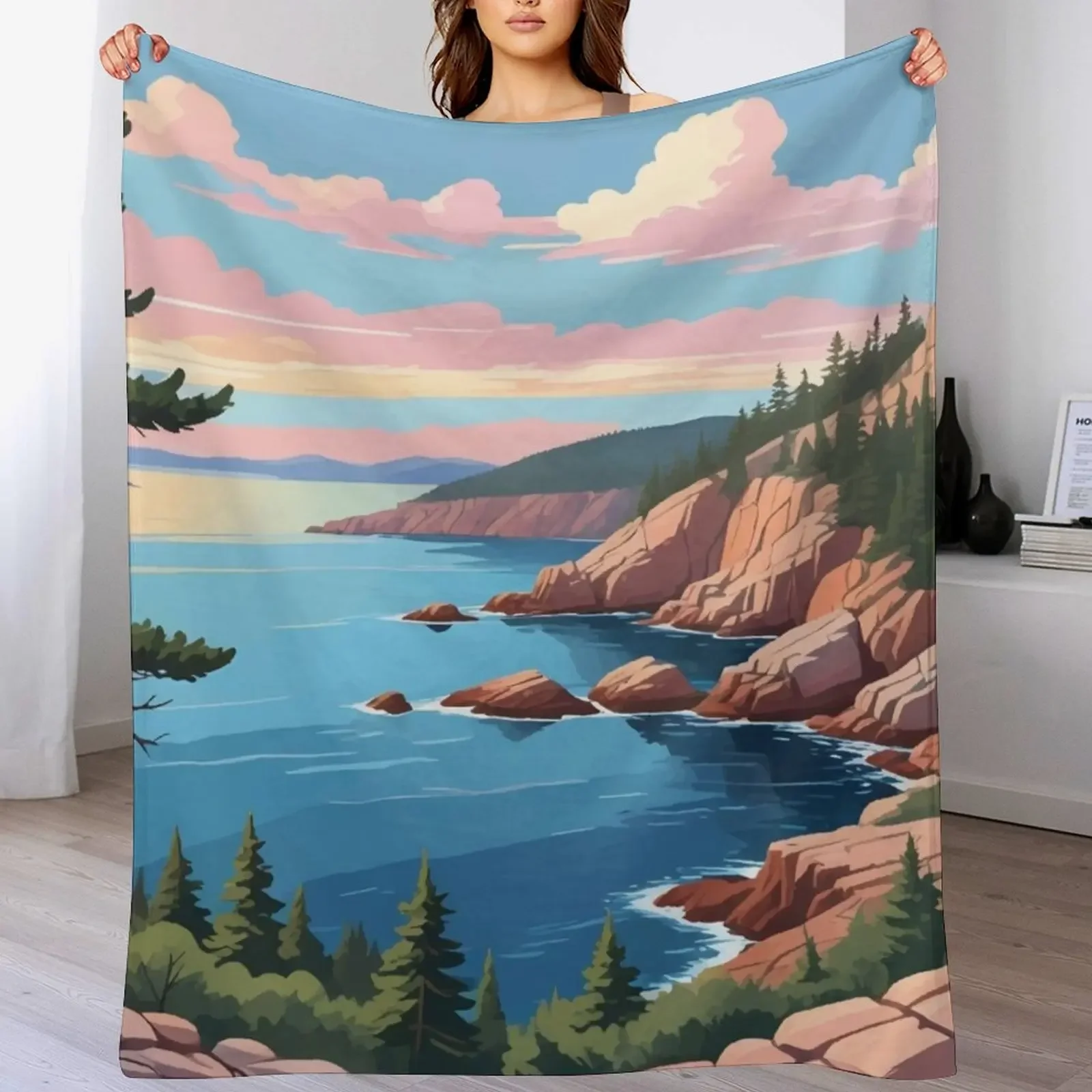 Acadia National Park Throw Blanket warm winter Sofa Blankets