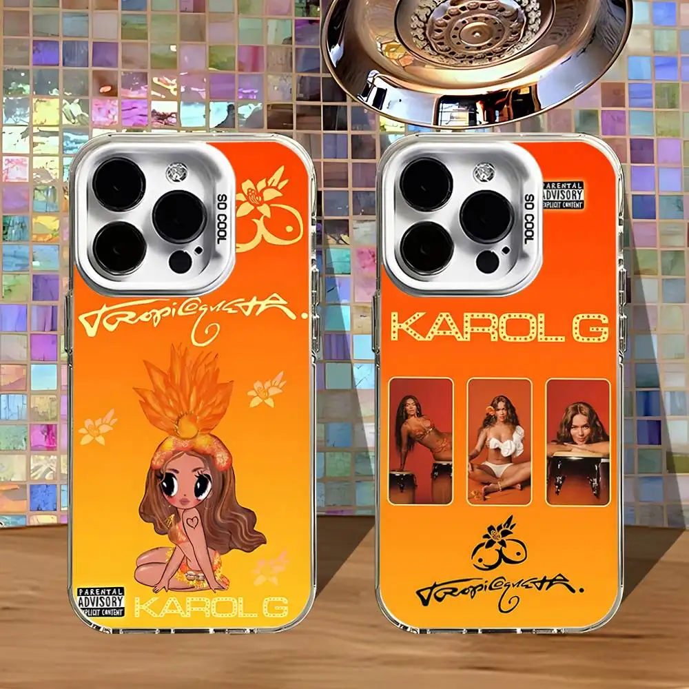 

K-Karol G Tropicoqueta Phone Case For iPhone 16,15,14,13,12,11,Pro,XS,Max,Plus,Mini,SE4,E White Matte Shockproof Cover