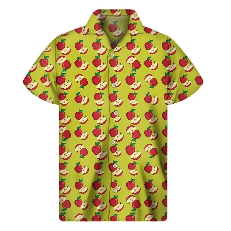 Men's Fire Dragon Fruit Pattern Shirt 3D Printed Fruit T-Shirt with Pattern - Loose-Fitting Short Sleeve for Women