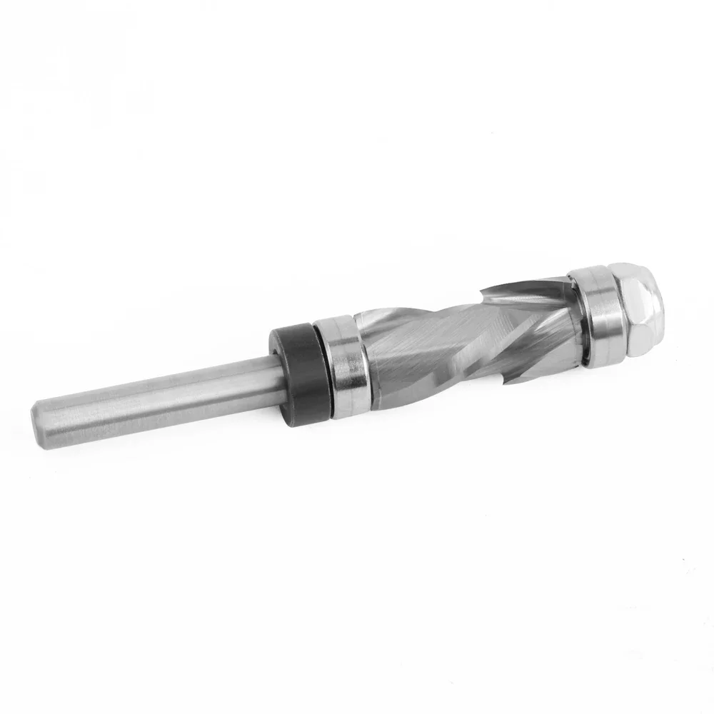 AURWOF 1PC 1/4 Shank Bearing Ultra-Perfomance Compression Flush Trim Solid Carbide CNC Router Bit For Woodworking End Mill Z07A