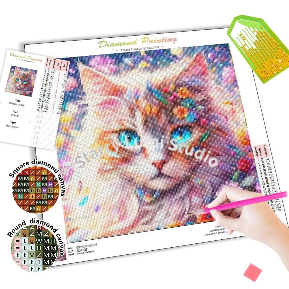 ภาพวาดเพชร งานฝีมือภาพเพชร 5 ม - Art Craft Animals บทวิจารณ์และราคา