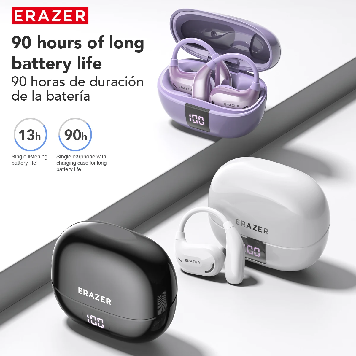 AI Translation Earphones ERAZER XT66Pro Wireless Earbuds Low Latency Features Battery Indicator  For Music Sports Gaming Office