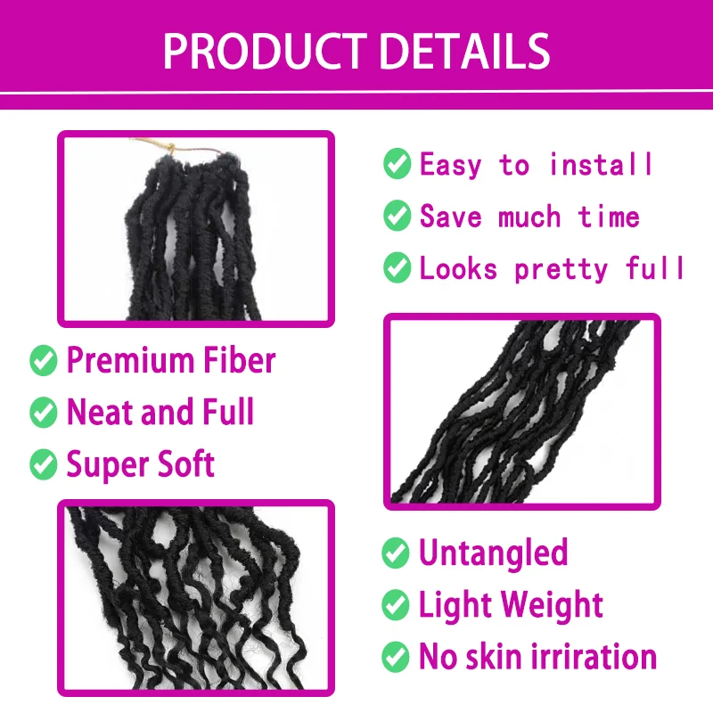 Capelli all'uncinetto Faux Locs da 14 pollici, Locs all'uncinetto sintetici morbidi Boho con estremità ricci, Trecce all'uncinetto Bohemian Goddess Locs per le donne