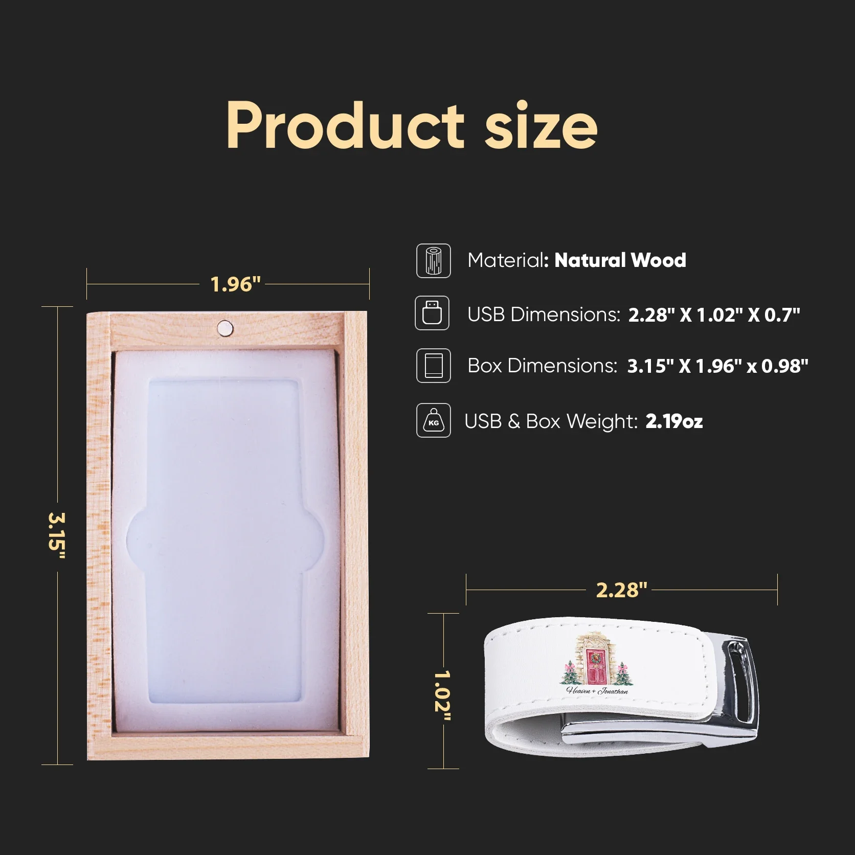 USB3.0 Free Custom Logo USB 3.0 Flash Drive Wood Box Pen Drive 64GB Color Printing Memory Stick 32GB Wedding Gifts Pendrive 16GB