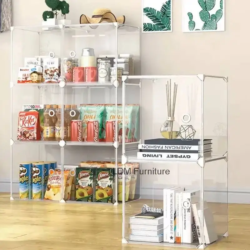 Immagine 3: Armadi Trasparenti Moderni per Camera da Letto e Soggiorno, Contenitore di Stoccaggio Semplice in Plastica, Armadio Piccolo per Casa e Dormitorio E Z