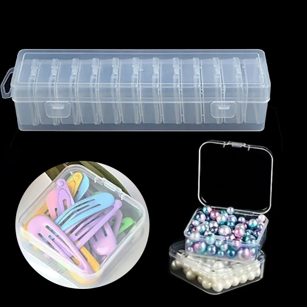 12 Pcs Transparent Storage Box Diamond Painting Bead Box Mini Storage Box for Miscellaneous Items Hair Accessory Kit Case