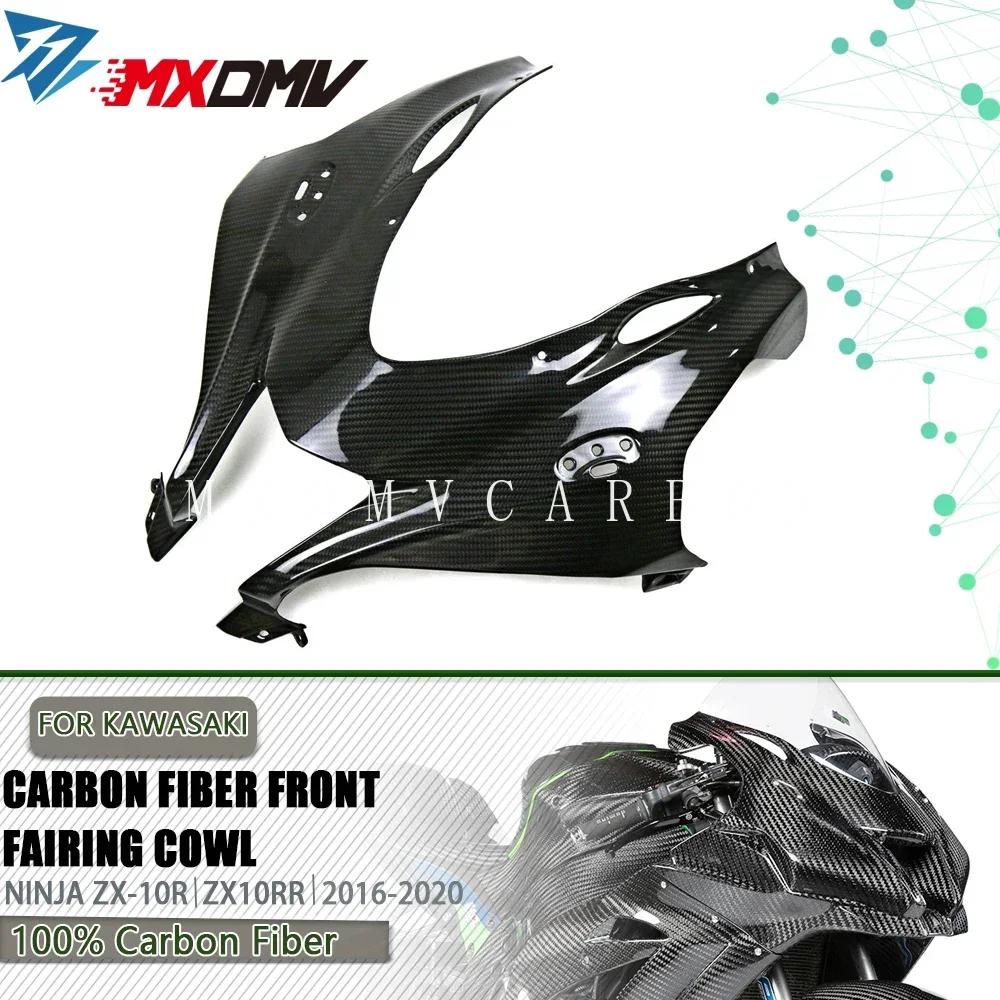 

For KAWASAKI NINJA ZX-10R ZX10R ZX 10R ZX10RR 2020-2016 Motorcycle Parts 3K Carbon Fiber Head Lamp Nose Panels Fairing Kits