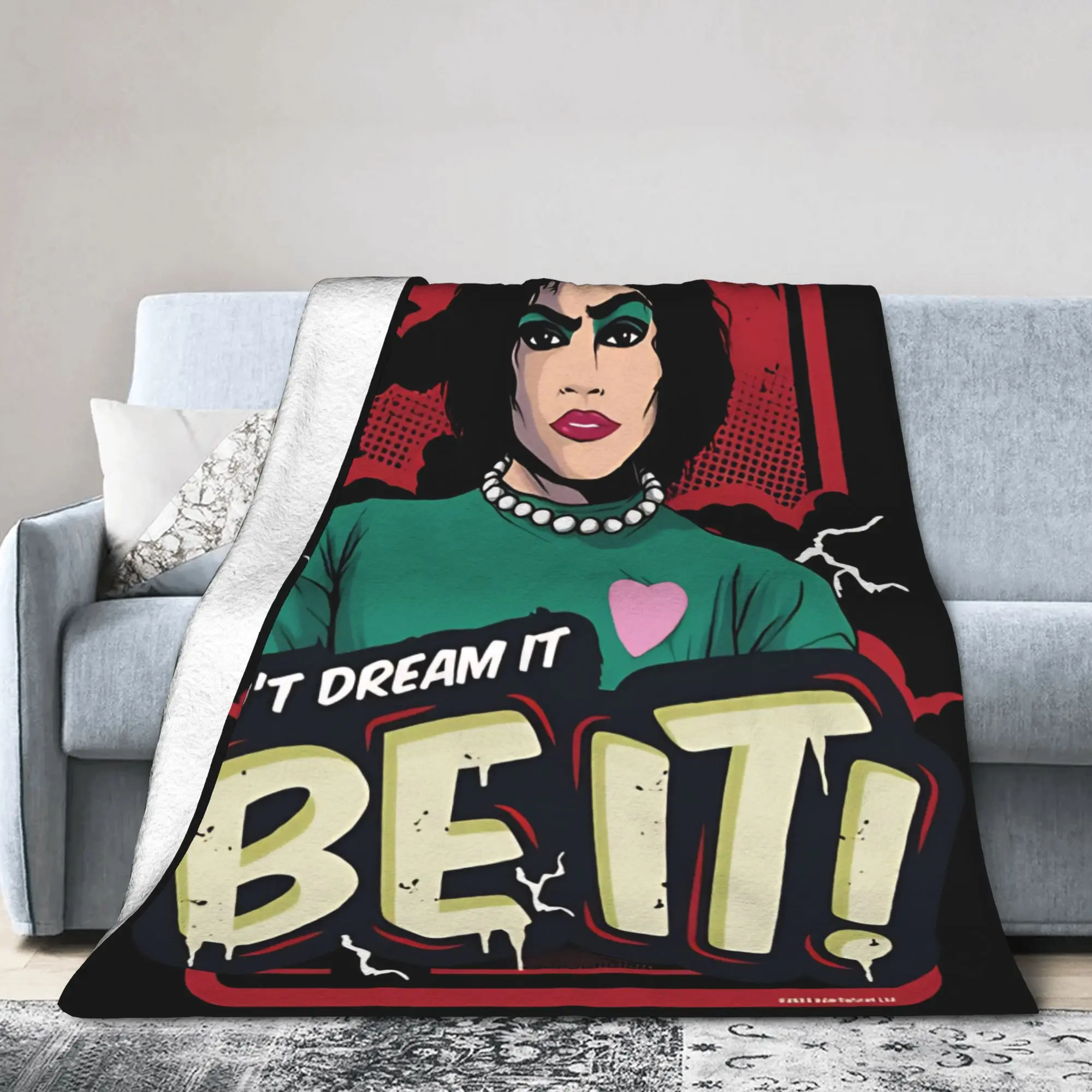 Frank N Furter Horror Movie Fleece Throw Blanket The Rocky Horror Picture Show Blanket for Bed Bedroom Super Soft Quilt