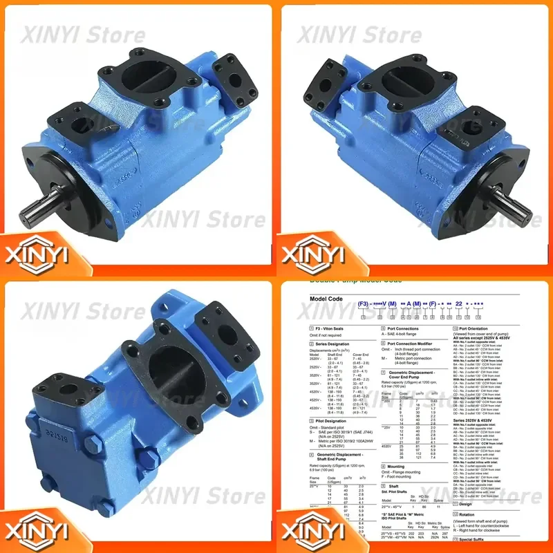 High Pressure Hydraulic Vane Pump 3520V Series Low Noise for 25 30 35 38A2 5 8 9 11 12 14 17A11 1CC 22R Industrial Machinery