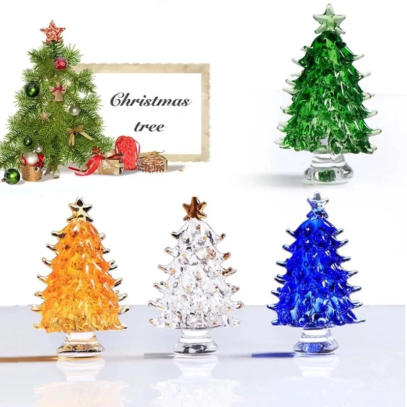Crystal Christmas Tree Home Decor Creative Artistic Collectible Tabletop Decoration Memorial Gifts for Friends And Family