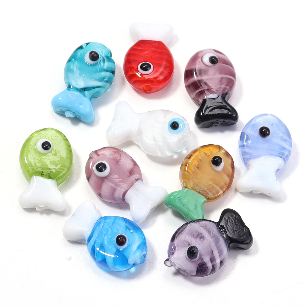 2pcs Cute Colorful Stripe Lampwork Glass Beads