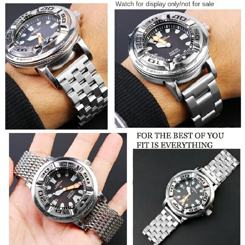 For Small Monster BJ8050 BN7020 Citizen modified Watchbandprecision Steel Watch Ear Strap with Connector Steel Head Accessories