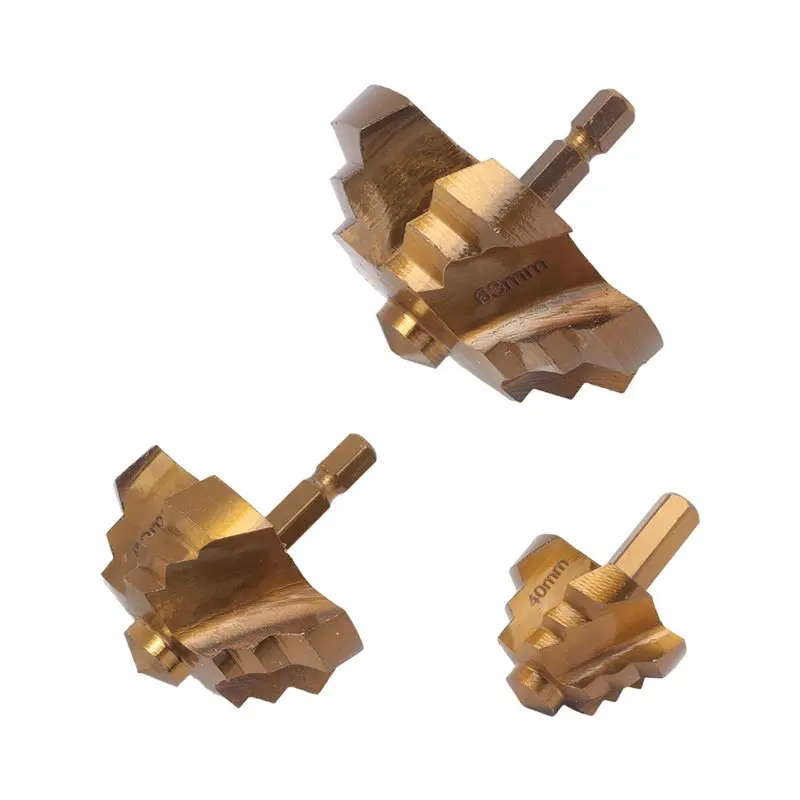 bsevb-ppr-liftingstepped-drill-bit-3pcs-for-water-pipe-connection-tool-40-50-63mm-8mm-shank-for-water-pipe-repair