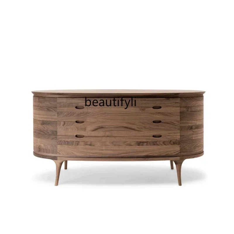 

FG44North American Black Walnut Solid Wood Storage Sideboard Cabinet Italian Nordic