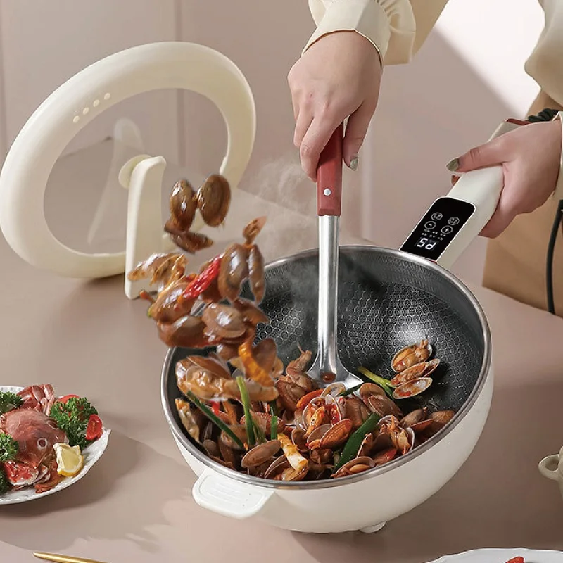 4.5L Large Capacity Electric Hot Pot 1350W Smart Non-stick Multifunctional Electric Frying Pot Household Cooking Cooker