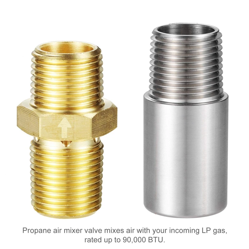Quemadores de gas propano líquido, válvula mezcladora de aire de 1/2 pulgadas, válvula mezcladora con alta capacidad de 90K BTU para fogón de propano al aire libre