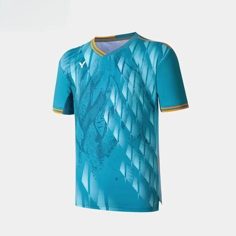 2025 جديد للنصر ملابس كرة الريشة مضرب الرياضة قصيرة الأكمام تي شيرت مريح للتنفس ماصة للعرق قمة رائعة #2