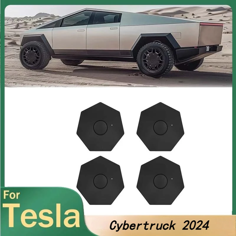 4PCs Hub Caps Center ABS Cover For Tesla Cybertruck 2024 Modification Kit Anti-Rust Decoration Removable