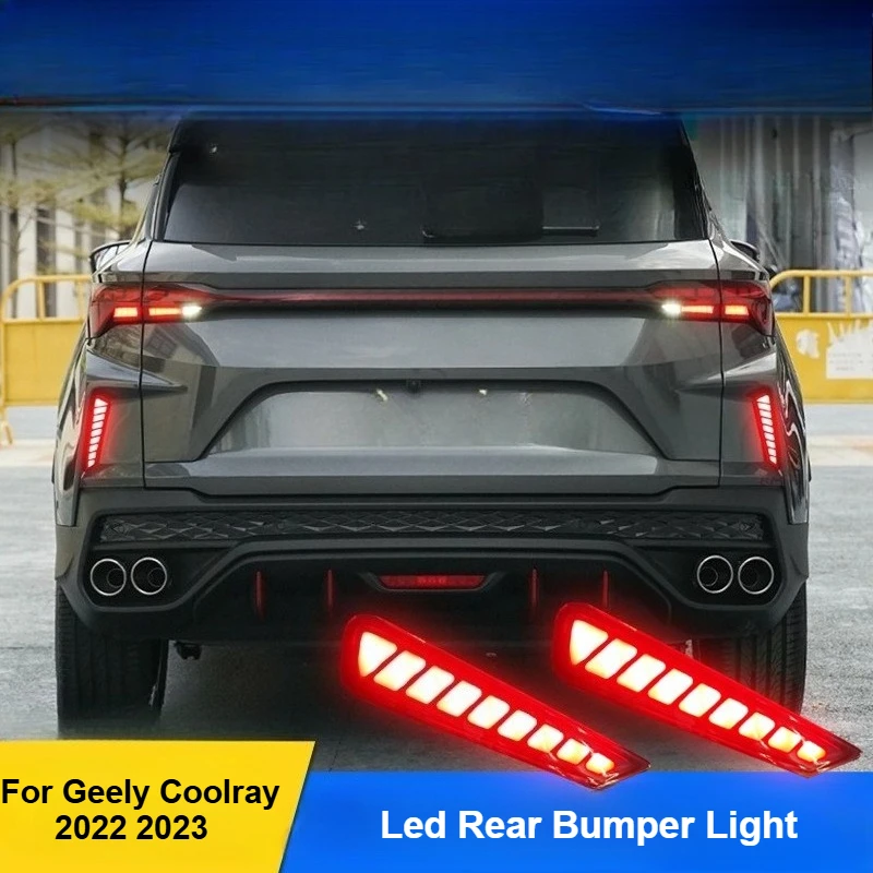 

For Geely Coolray 2022 2023 Led Rear Bumper Light Dymanic Turn Signal Brake Light Rear Warning Lamp Modification Accessories