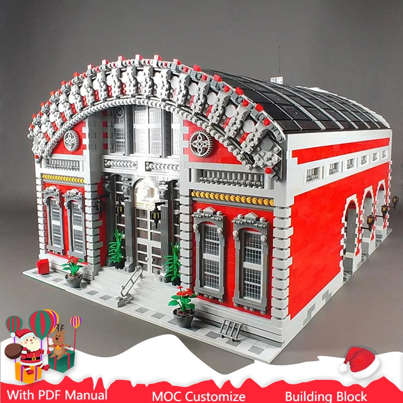 

7432 шт. MOC массивный поезд, строительный блок, технология сборки, кирпичная игрушка для взрослых/детей, подарки на день рождения, Рождество для семьи