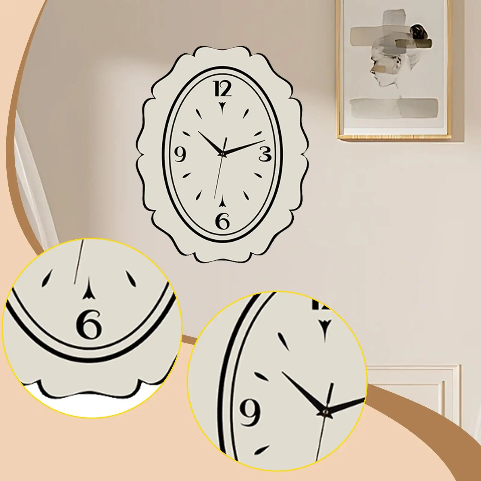 ساعة حائط جمالية بسيطة لتزيين الحائط للمطبخ وغرفة المعيشة والمكتب #1