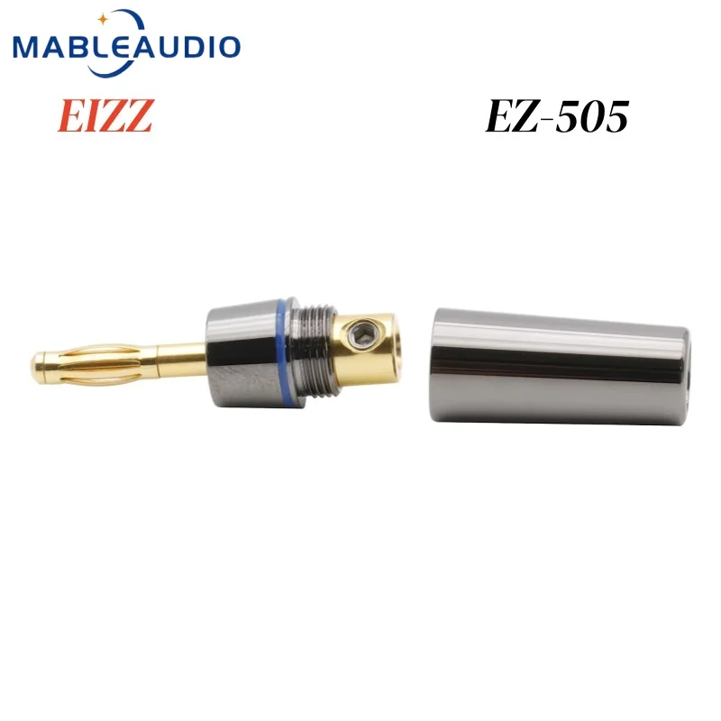 eizz-ez-505-24k金メッキ純銅製バナナプラグ。ハイファイスピーカーアンプ用オーディオケーブルコネクター。