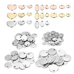 10-50Pcs Gold Edelstahl Angepasst Hund Tag Herz-Förmigen Oval Blanks Charm Anhänger Charms Für DIY schmuck Machen Liefert