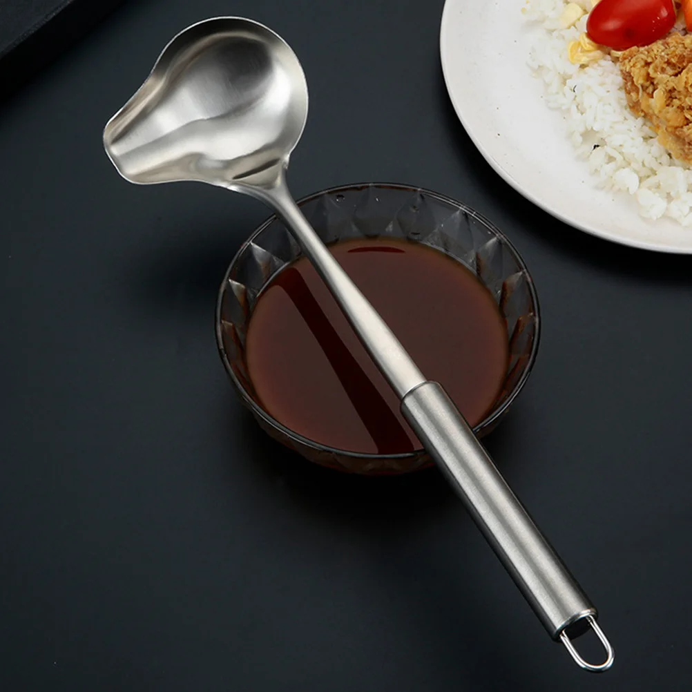 

Stainless Steel Sauce Ladle With Pouring Spout Small Gravy Ladle Dishwasher Safe For Soup Condiments Seasonings Kitchen