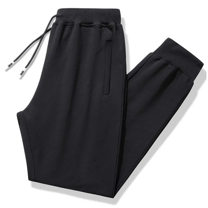 

Мужские повседневные однотонные спортивные штаны из чистого хлопка на весну и осень, летние свободные спортивные штаны большого размера