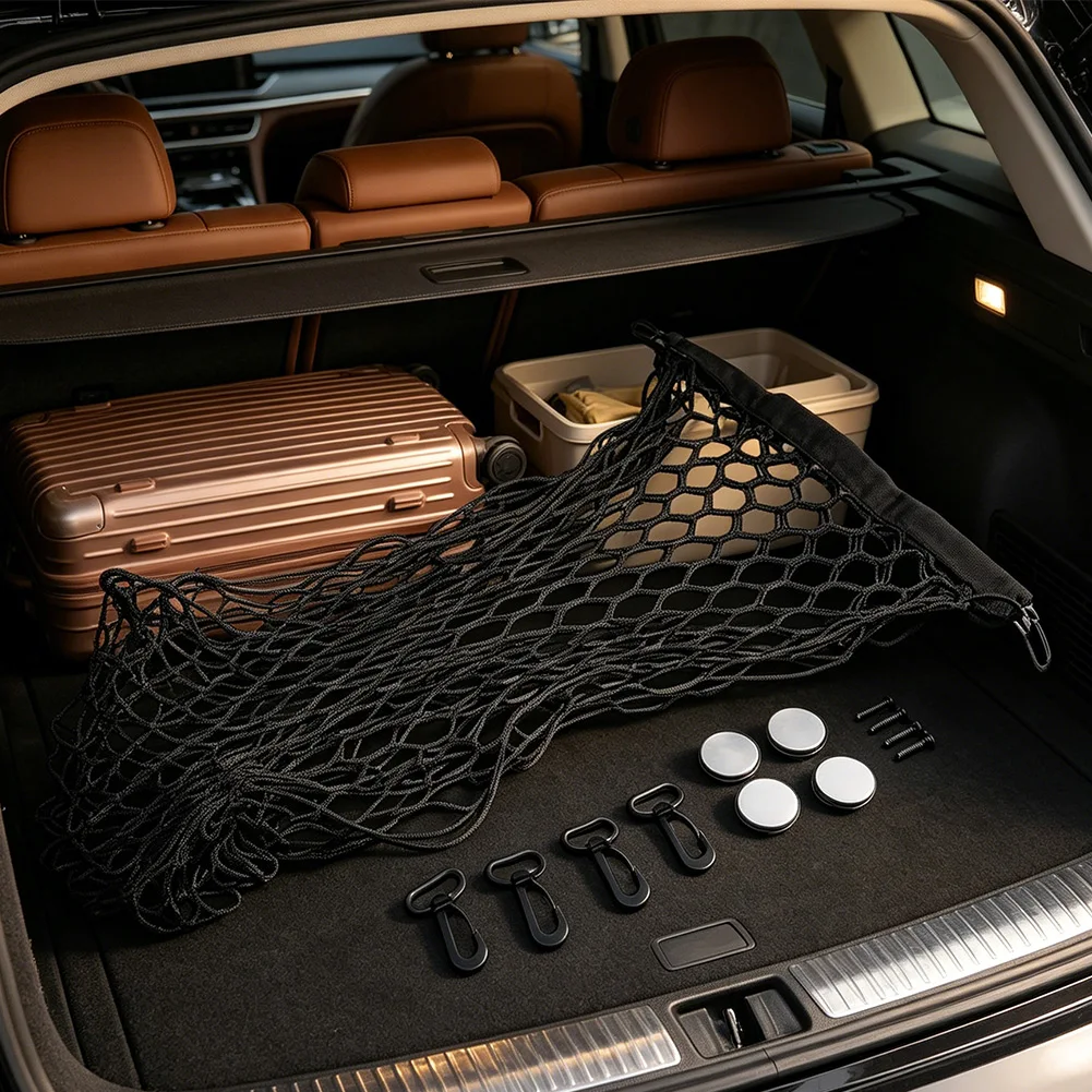 Easy Installation Car Trunk Bag Car Maintenance Heavy-duty Nylon Isolating Belongings Reducing Distractions Trunk Safety Net