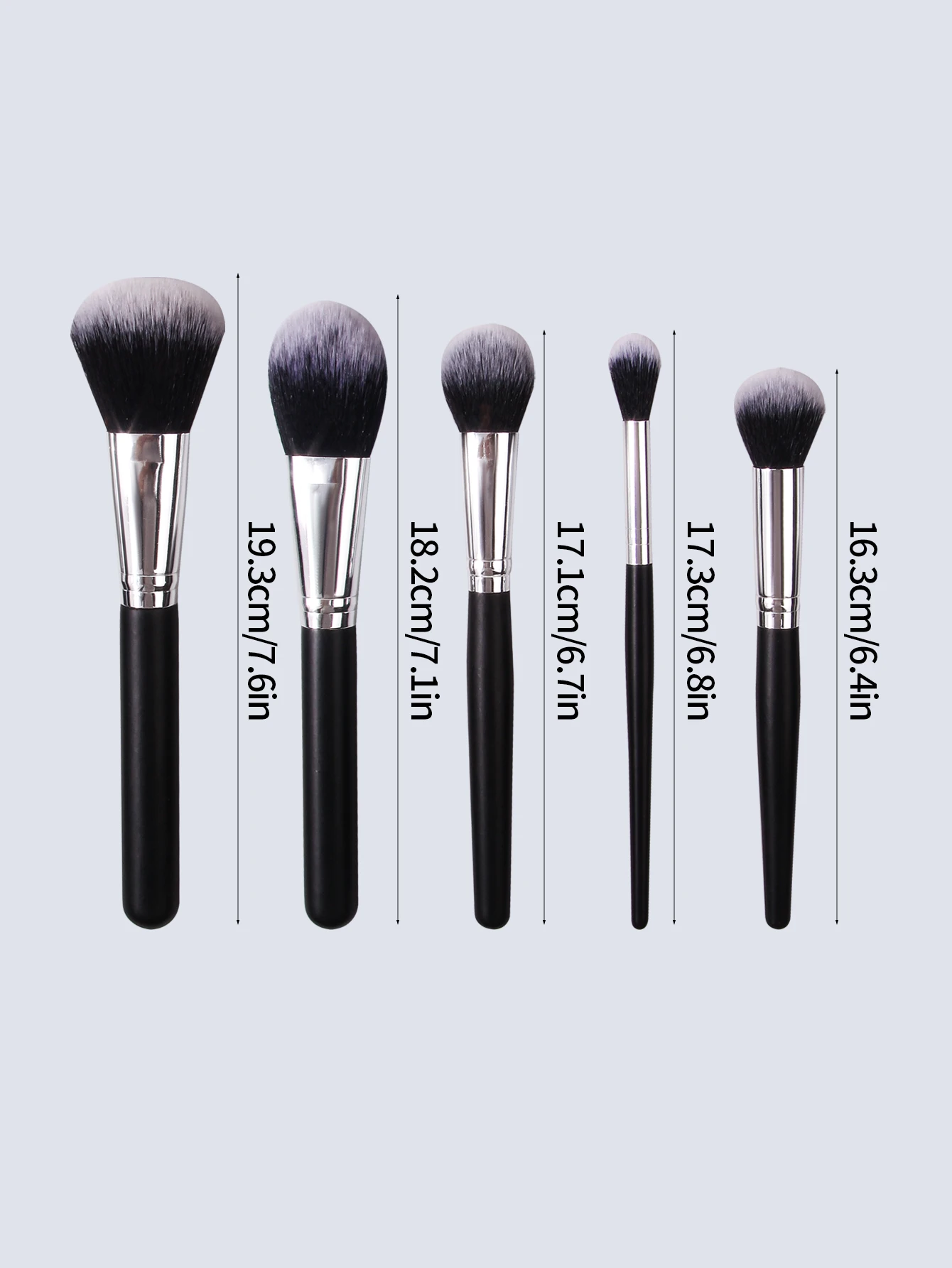 5PCS black makeup brush set, blush brush, powder brush, contouring brush, highlight brush, facial makeup brush, beauty tools