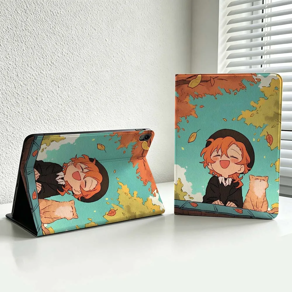 Fun B-Bungo Stray Dogs Anime Cover For iPad Pro Air mini 7 6 5 4 3 2 1 9gen M5 M4 11th 10th A17 Pro A16 Soft Inch Tablet Case